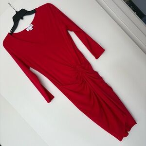 VELVET by Graham & Spencer Elegant Red V-Neck Dress